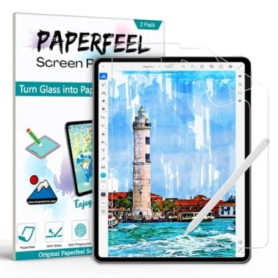 Afbeelding van [2 stuks] Paperfeel Screen Protector voor iPad Pro 12,9 inch (2022 2018, 6th/5th/ 4th/3rd Gen), Mat Papier Beschermfolie Apple Pencil Schrijven, Tekenen, Anti Glare, Fingerprint, kras