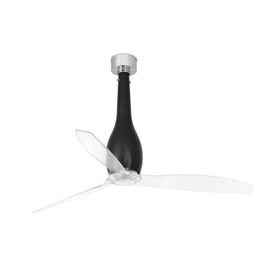 Afbeelding van Faro Lighting Eterfan medium plafondventilator mat zwart, helder optionele LED lamp wordt apart verkocht