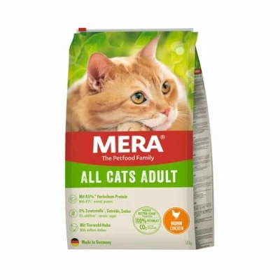 Afbeelding van MERA Cats kip (10 kg), droog kattenvoer voor volwassen katten, graanvrij en duurzaam, met een hoog vleesgehalte