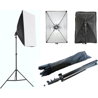 Afbeelding van Fotostudioset Complete Set met Draagtas Wit/Zwart 3 in 1 Fotostudio