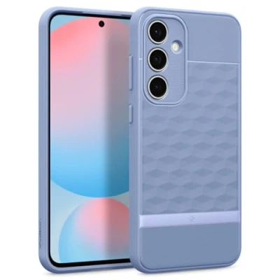 Afbeelding van Caseology Parallax voor Samsung Galaxy S24 FE Case [Ergonomische 3D Hexa Cube ontworpen] Telefoonhoesje 5G Paars achtig
