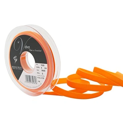 Afbeelding van Berisfords Fluwelen lint, oranje, 10 x 1,5 10,2 cm