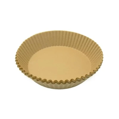 Afbeelding van Fackelmann Papierlade voor luchtfriteuse, rond airfryer papier, anti aanbaklaag en hittebestendig tot 230 C, accessoires 16 x 4,5 cm, 50 stuks, geschikt Cosori, Cecotec