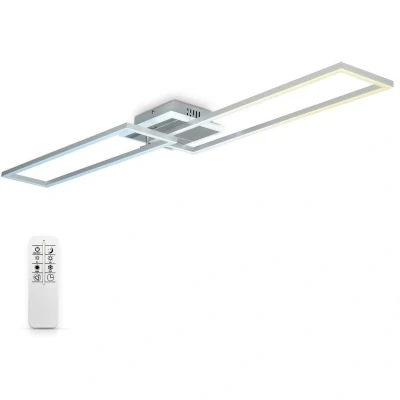 Afbeelding van B.K.Licht Plafondlamp led frame lamp dimbaar draaibaar CCT instelbare kleurtemperatuur timer met afstandsbediening plafonniére metaal 40W