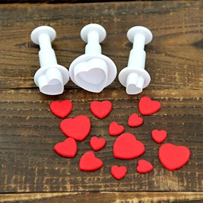 Afbeelding van L FENG UK 3 Stks Hartvormige Fondant Cutters voor Cake Decoratie, Icing Bakken Taart Decoratie Gereedschap Set, Decorating Mold Cutter Plunjer Suiker Craft Set