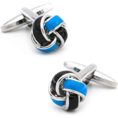 Afbeelding van Scheepsknoop Manchetknopen Heren Blauw / Zwart Cufflinks Cadeau voor Man Mannen Cadeautjes