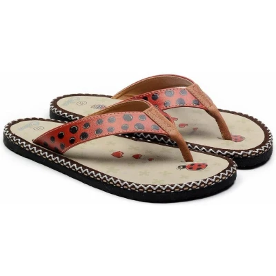 Afbeelding van GOBY Ladybug Slippers Sandalen Hoge kwaliteit Handmade Maat 37