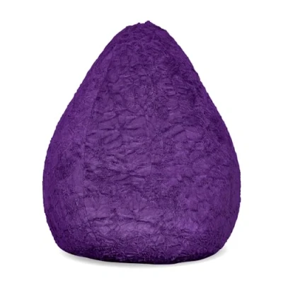 Afbeelding van Lumaland Fluffy Zitzak, zitkussen, voor kinderkamer, 60 x 45 cm, wasbare overtrek van geweven pluche, pluizig en zacht vloerkussen kinderen, geschikt meisjes jongens, 120 l volume, roze