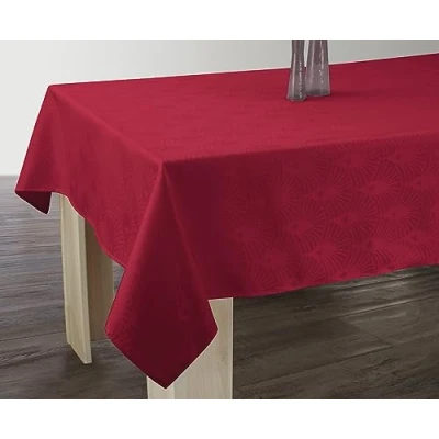 Afbeelding van Le linge de Jules Tafelkleed, vuilafstotend, damast, rood, vierkant, 150 x cm
