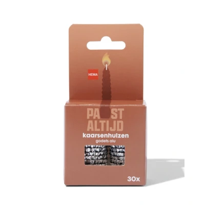 Afbeelding van HEMA Kaarsenhulzen Zilver 30 Stuks (zilver)