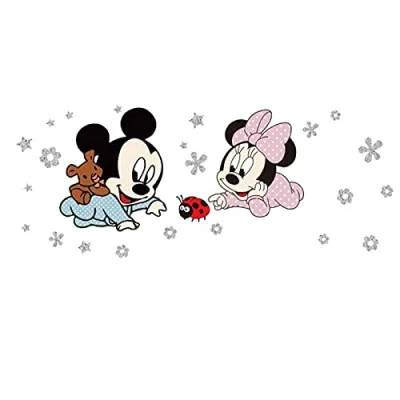 Afbeelding van Kibi muursticker, Mickey Mouse, muurtattoo, kinderkamer, sticker, wanddecoratie, Minnie Mouse