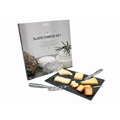 Afbeelding van Nerthus FIH 360 boek geschenk: Set van tafel en kaasbestek, zwart/zilver