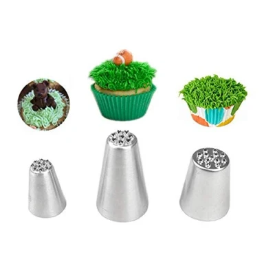 Afbeelding van DUORUI 3Pcs Icing Piping Nozzle Tips Cream Cake Decorating Cupcake Fondant Rvs Gras Vorm