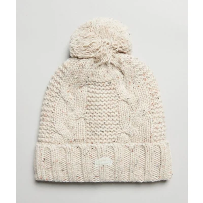 Afbeelding van Superdry Bobble Muts, Dames, Maat: One Size, Oatmeal tweed