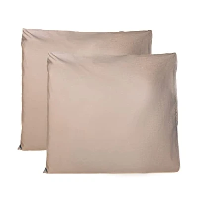 Afbeelding van Paar kussenslopen 100% Pure katoen 60x60 CM, Set van 2 Bed Kussen Stoffen Gemaakt in Italië, Tassluiting, Solid Color, Standaard Maat met Schildpad