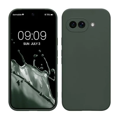 Afbeelding van kwmobile telefoonhoesje geschikt voor Google Pixel 9a Hoesje smartphone Precisie camera uitsnede In mosgroen