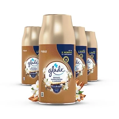 Afbeelding van Glade Automatische luchtverfrisser Refill, Auto Spray Geur voor Thuis, Sensueel Sandelhout &amp; Jasmijn, Pack van 4