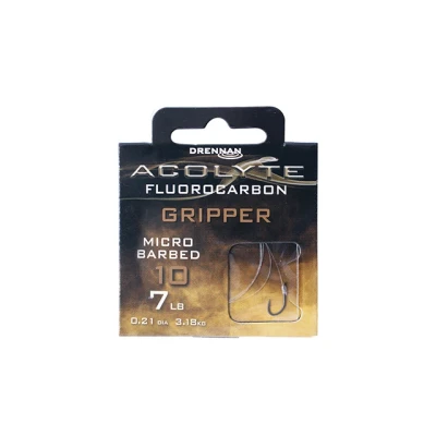 Afbeelding van Drennan Acolyte Gripper Micro Barbed Hooks To Fluorocarbon 50cm Haak 10 0.21mm 7 LB