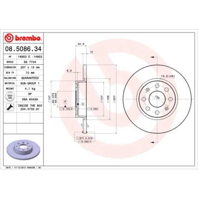 Afbeelding van Brembo Remschijf 08.5086.34