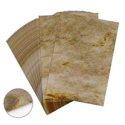 Afbeelding van ABSOFINE vintage papier, 25 stuks DIN A4 bedrukbaar briefpapier perkamentpapier, 120 g retro certificaat middeleeuws oud papier voor bruiloft, geschenken, nostalgie, verjaardag