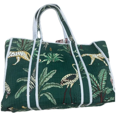 Afbeelding van HS Big Shopper Smaragdgroen Safari Chic met een twist