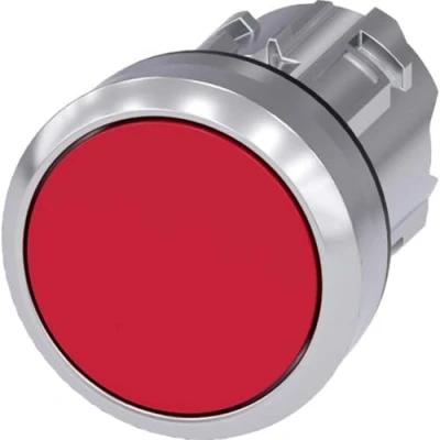 Afbeelding van Siemens 3SU10500AB200AA0 3SU1050 0AB20 0AA0 Druktoets Metalen frontring, Hoogglans, Bedieningsknop vlak Rood 1 stuk(s)