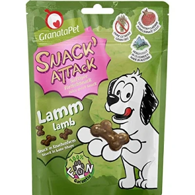 Afbeelding van GranataPet Snack&#039; Attack Lam, hondensnacks zonder granen en suikertoevoegingen, beloning voor speelse viervoeters, lekkernijen honden, zachte hondensnack, 100 g