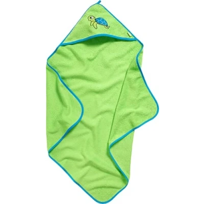 Afbeelding van Playshoes Handdoek met capuchon voor kinderen75x75cm Schildpad Groen maat Onesize