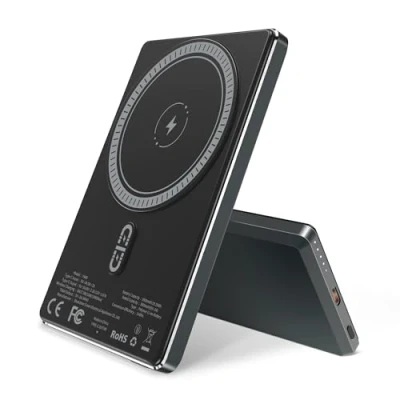 Afbeelding van YISH Draadloze Mag Safe Power Bank: 5000 mAh Ultra Slim Magnetic Powerbank, draagbare oplader, snel opladen, USB C PD 20 W, magnetische batterij pack compatibel met iPhone 16/15/14/13/12 Pro/Pro Max