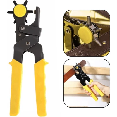 Afbeelding van PD® Gaatjestang voor Riem EXTRA STERK! Gatentang Ponstang Perforatietang Holpijptang Revolvertang Riemen &amp; Leer 6 maten