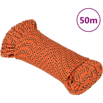 Afbeelding van vidaXL Boottouw 5 mm 50 m polypropyleen oranje