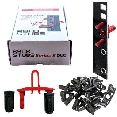 Afbeelding van Rackstuds DUO20 1RU Rack Mount Solution Series II No More Cage Nuts! The Easiest and Safest Server in 19&quot; Racks with Square Punched Vertical Rails 20 Pack, Universal Version