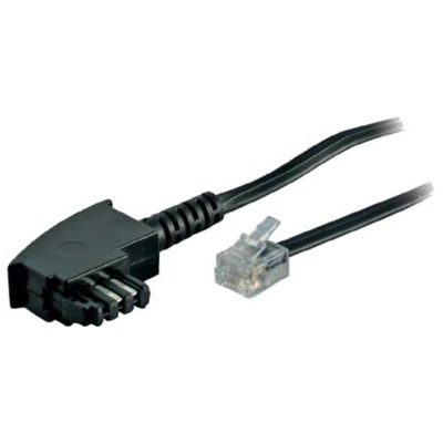 Afbeelding van S/CONN TAE F/RJ 11, 6 m, F, RJ Transparant, Zwart, Mannelijk, Mannelijk