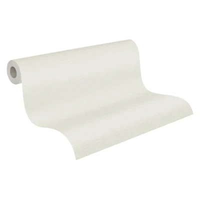Afbeelding van A.S. Création Behang wit crème Casual Living wandbehang 393396 hoogwaardig effen vliesbehang voor slaapkamer 10,05 m x 0,53 Made in Germany