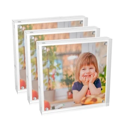 Afbeelding van Sezanrpt Clear Booth Fotolijsten, 13 x stuks, plexiglas vierkante fotolijst, acryl fotolijst voor 13, 10 10, 8 afbeeldingen display