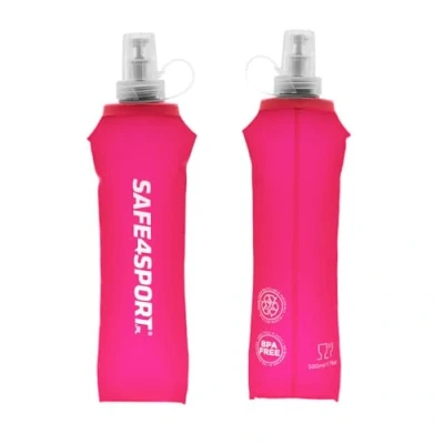 Afbeelding van SAFE4SPORT Soft Flask 500 ml roze opvouwbare bidon zachte TPU sportfles
