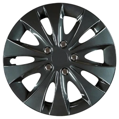 Afbeelding van cartrend Wieldoppen stroom, 15 inch, voor alle gangbare stalen velgen, van speciaal ABS kwaliteitskunststof, slagvast, tweelaagse metallic lak, overschilderbaar, zwart, 4 stuks