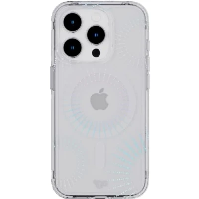 Afbeelding van tech21 Evo Sparkle hoesje voor iPhone 15 Pro Compatibel met MagSafe Impact Protection Case Lunar Clear