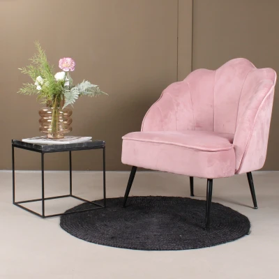 Afbeelding van DS4U Lindsey fauteuil roze Velvet