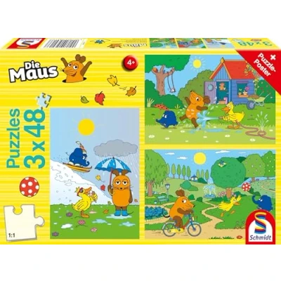 Afbeelding van Schmidt Spiele 56213 Veel plezier met de muis, 3 x 48 stukjes kinderpuzzel