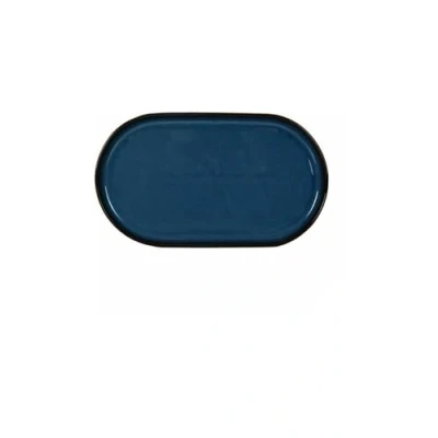 Afbeelding van La Mediterránea Chester Snackdienblad blauw ovaal 30,5 x 17,5 2,8 cm (8 stuks)