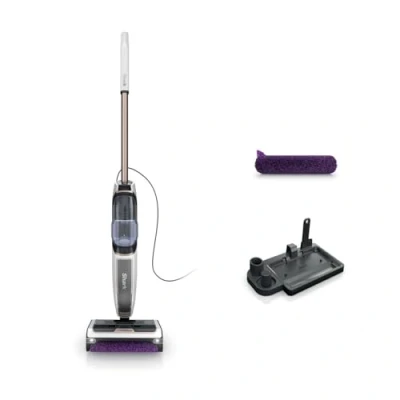 Afbeelding van Shark SteamPickUp 3 in 1 Stoommop voor Harde Vloeren, Chemicaliënvrij, Reinigt &amp; Scheidt Nat Droog Vuil, 420ml Inhoud, Inc. Extra Borstelrol, Opbergstation Borstelrolhouder, Wit SD200EU