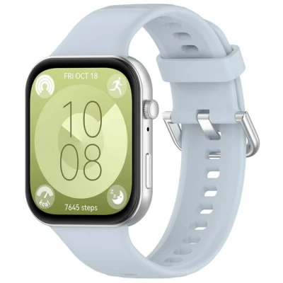 Afbeelding van Siliconen bandje met gesp Lichtblauw Huawei Fit 3