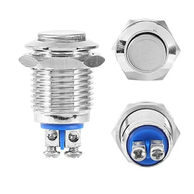 Afbeelding van Kleine Momentschakelaar 12v Waterdicht Metaal 12 mm Startknop Kortstondige Drukknop Elektrische Schakelaar