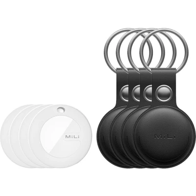 Afbeelding van MiLi MiTag iOS FindMy Bluetooth Tracker met Sleutelhanger 4 Stuks Zwart
