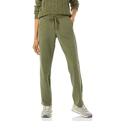 Afbeelding van Amazon Essentials Fleece joggingbroek met rechte pijpen voor dames (verkrijgbaar in grote maten), olijf, L