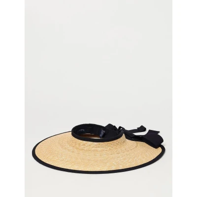 Afbeelding van Straw Visor with Ribbon Tie Wo Beige Hats