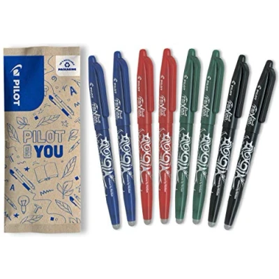 Afbeelding van PILOT FriXion Ball, uitwisbare rollerbalpen, set van 8 (blauw, zwart, rood, groen)