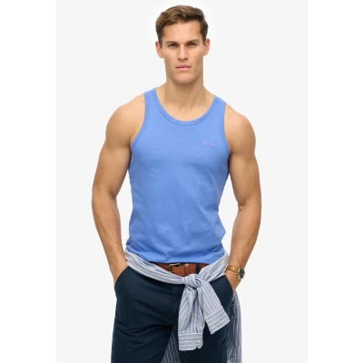 Afbeelding van Superdry Mannen Essential Logo Hemdtop Blauw Grootte: M