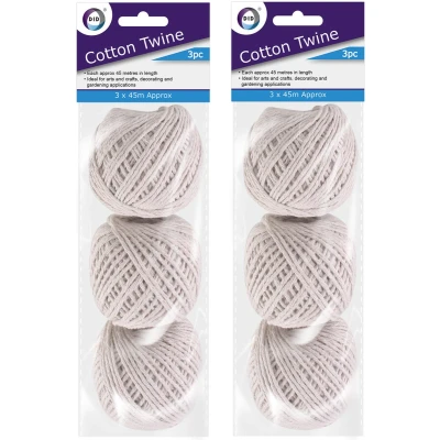 Afbeelding van Pakket van 6x bolletjes huishoud/hobby/handig touw 45 meter per rol Touwen